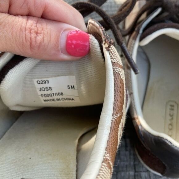 Coach Brown Suede Signature Canvas Lace Up Sneakers 5 - Picture 5 of 10